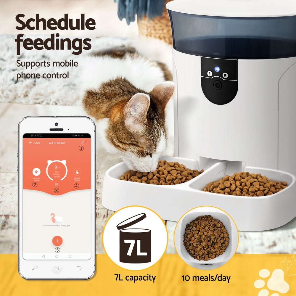 i.Pet Automatic Pet Feeder Dog Cat Camera Wifi Smart Food Dispenser Timer 7L APP - view 5