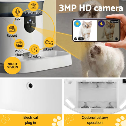 i.Pet Automatic Pet Feeder Dog Cat Camera Wifi Smart Food Dispenser Timer 7L APP - view 6