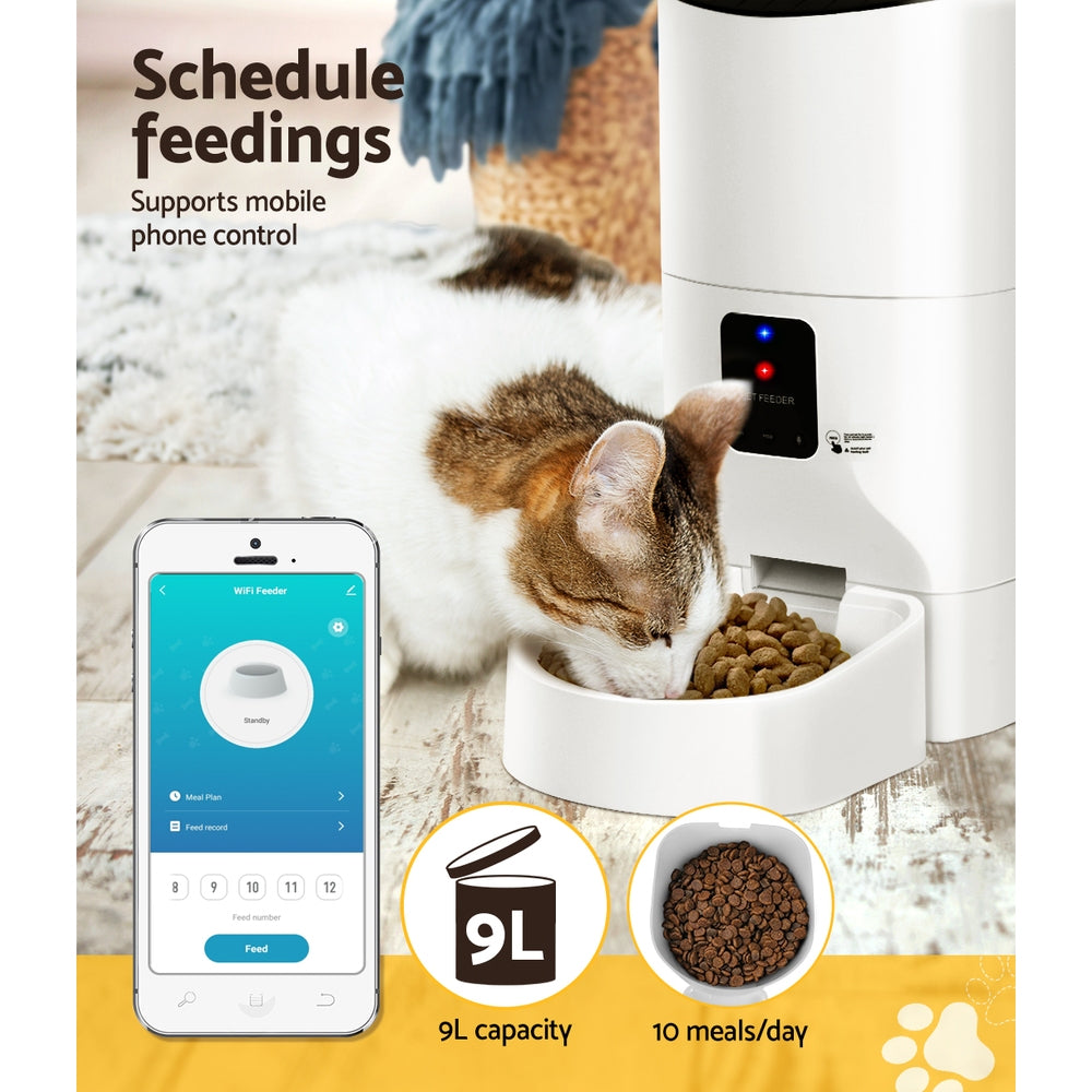 i.Pet Automatic Pet Feeder 9L Wifi Auto Dog Cat Feeder Smart Food Dispenser Timer - view 7