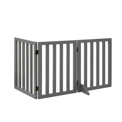 i.Pet Dog Gate Playpen Enclosure 3 Panels Pet Door Fence Wooden Play Pen Stair - view 3