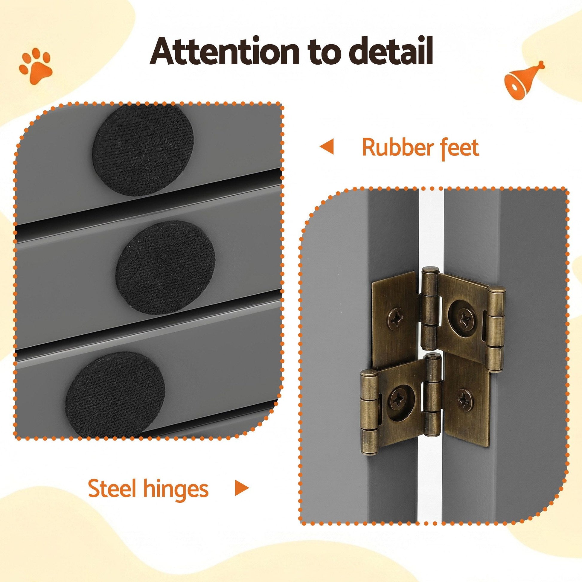 i.Pet Dog Gate Playpen Enclosure 3 Panels Pet Door Fence Wooden Play Pen Stair - view 7