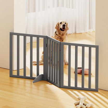 i.Pet Dog Gate Playpen Enclosure 3 Panels Pet Door Fence Wooden Play Pen Stair - view 9