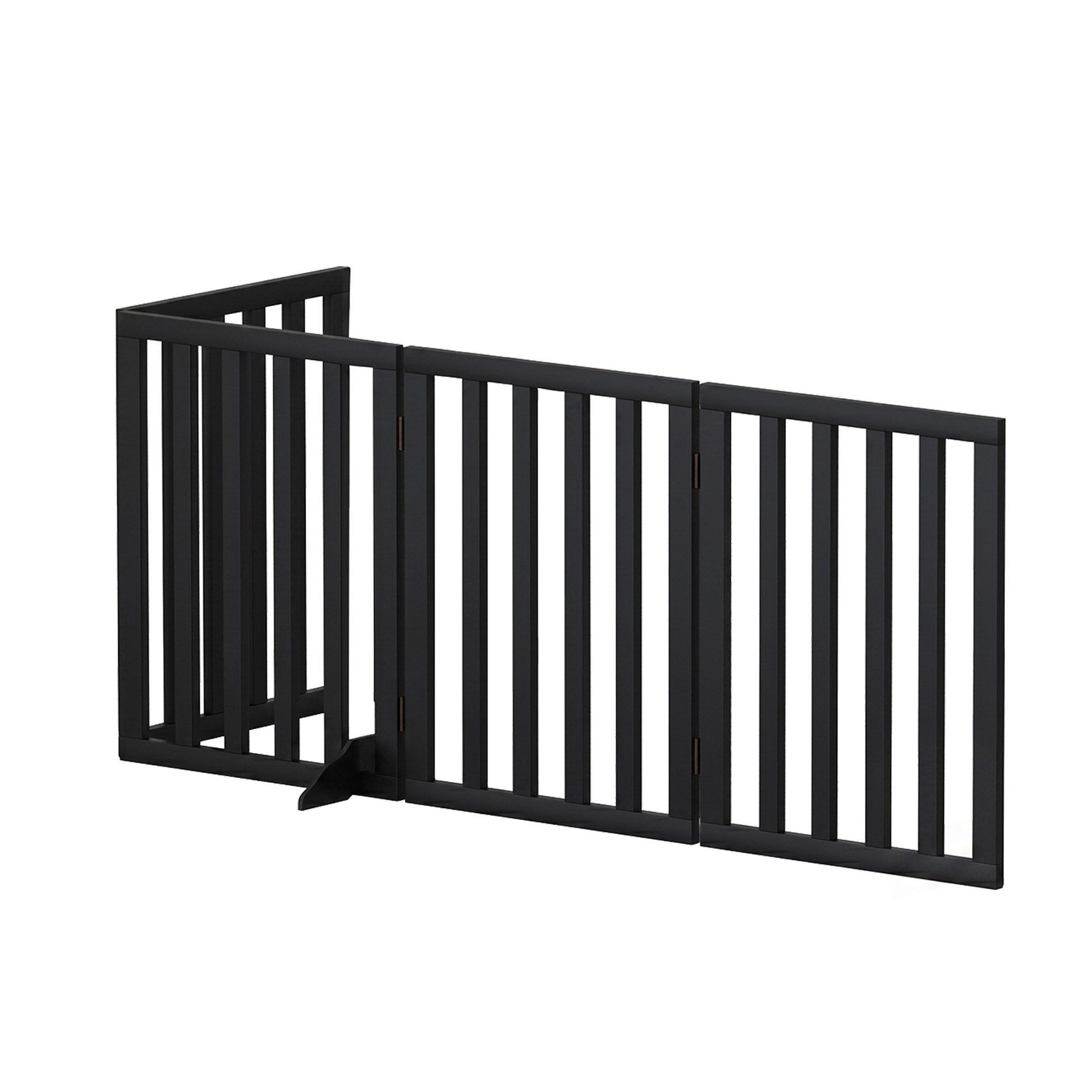 i.Pet Dog Gate Playpen Enclosure 4 Panels Pet Door Fence Wooden Play Pen Stair - view 3