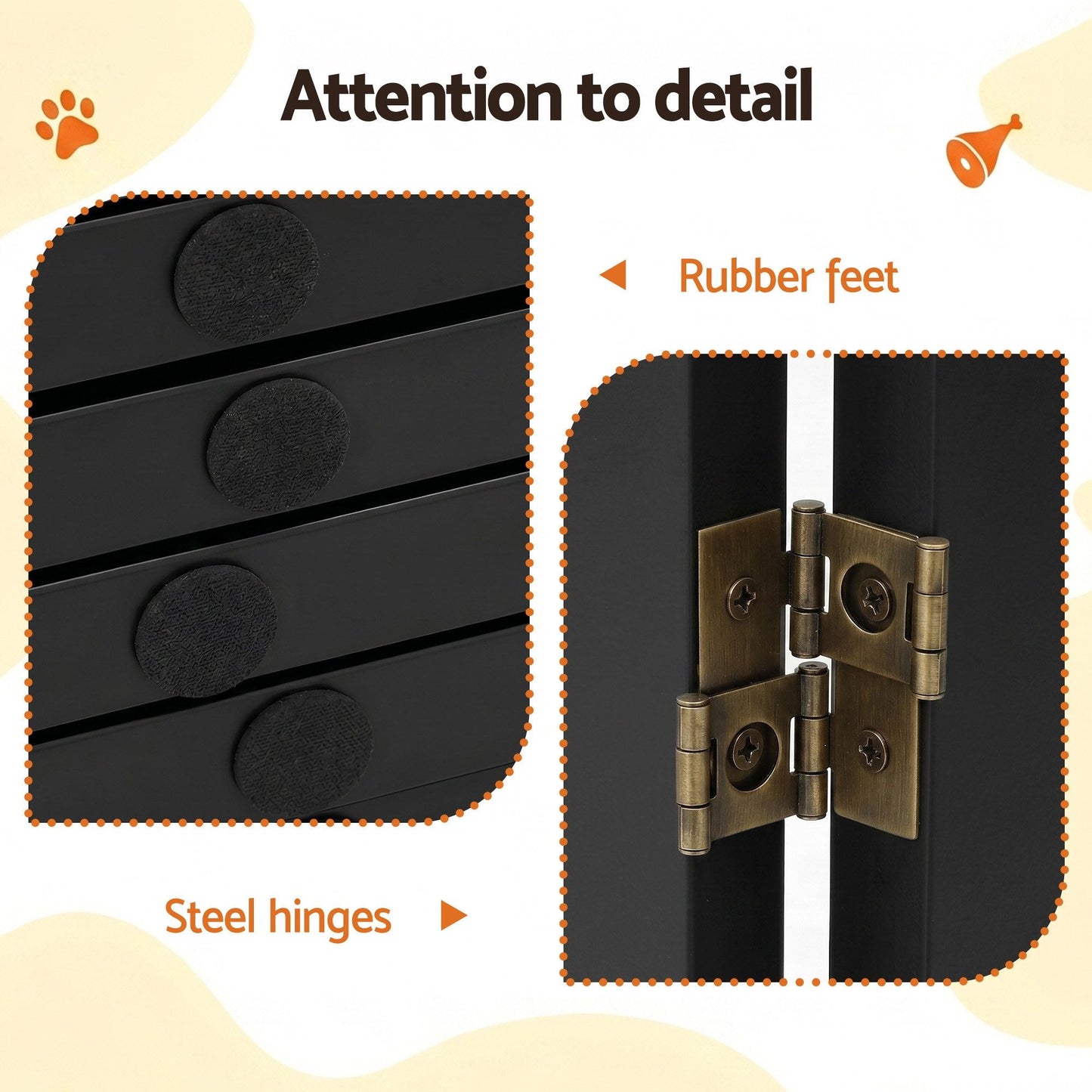 i.Pet Dog Gate Playpen Enclosure 4 Panels Pet Door Fence Wooden Play Pen Stair - view 7