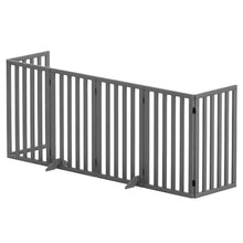 i.Pet Dog Gate Playpen Enclosure 6 Panels Pet Door Fence Wooden Play Pen Stair