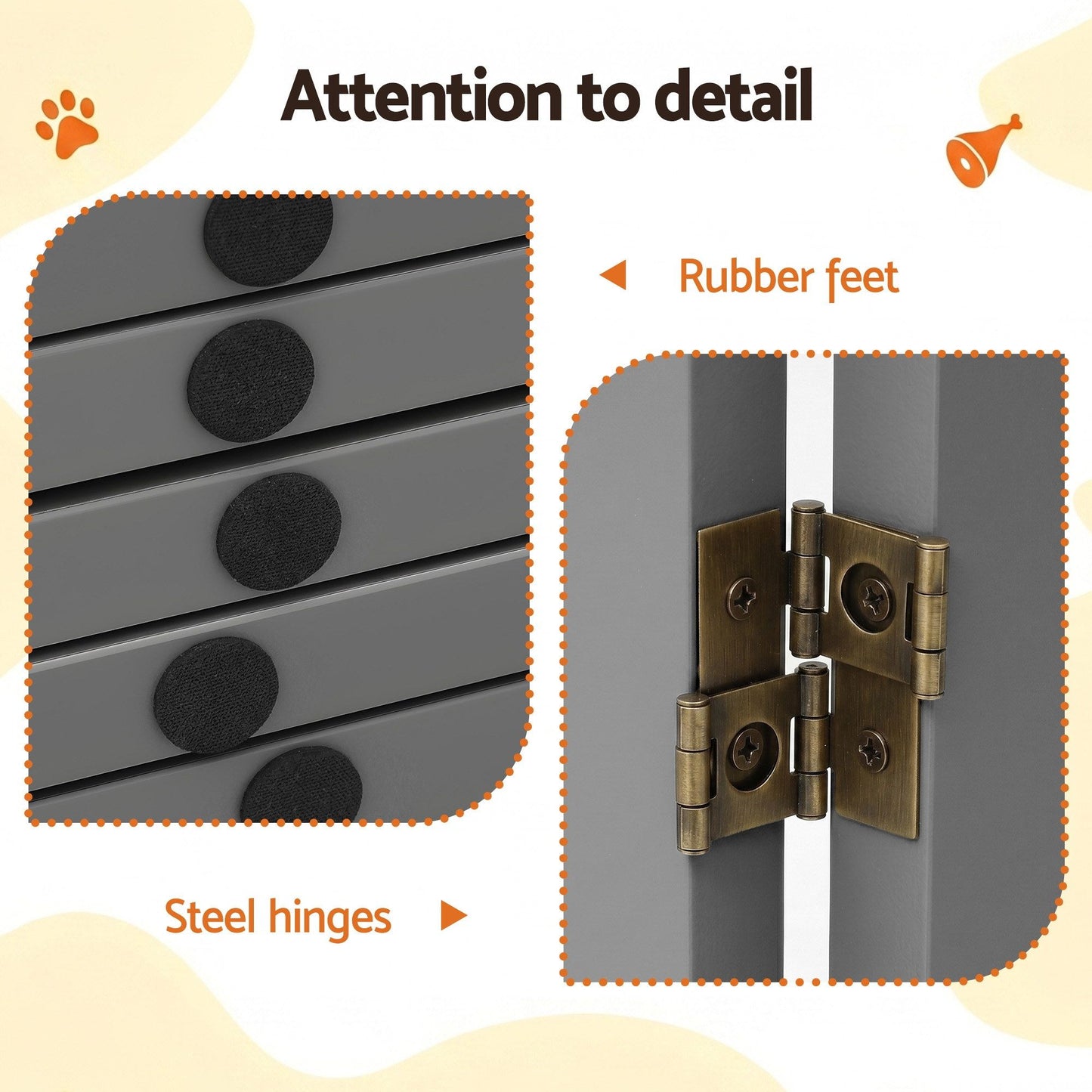 i.Pet Dog Gate Playpen Enclosure 6 Panels Pet Door Fence Wooden Play Pen Stair - view 7