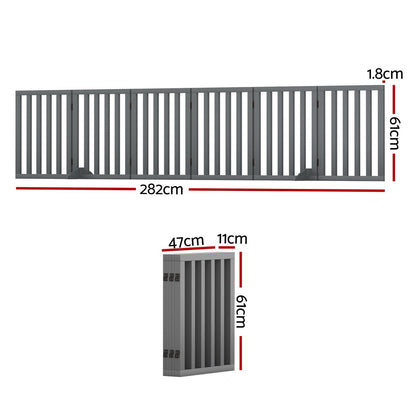 i.Pet Dog Playpen Enclosure 6 Panel Pet Fence Wooden Play Pen - view 2