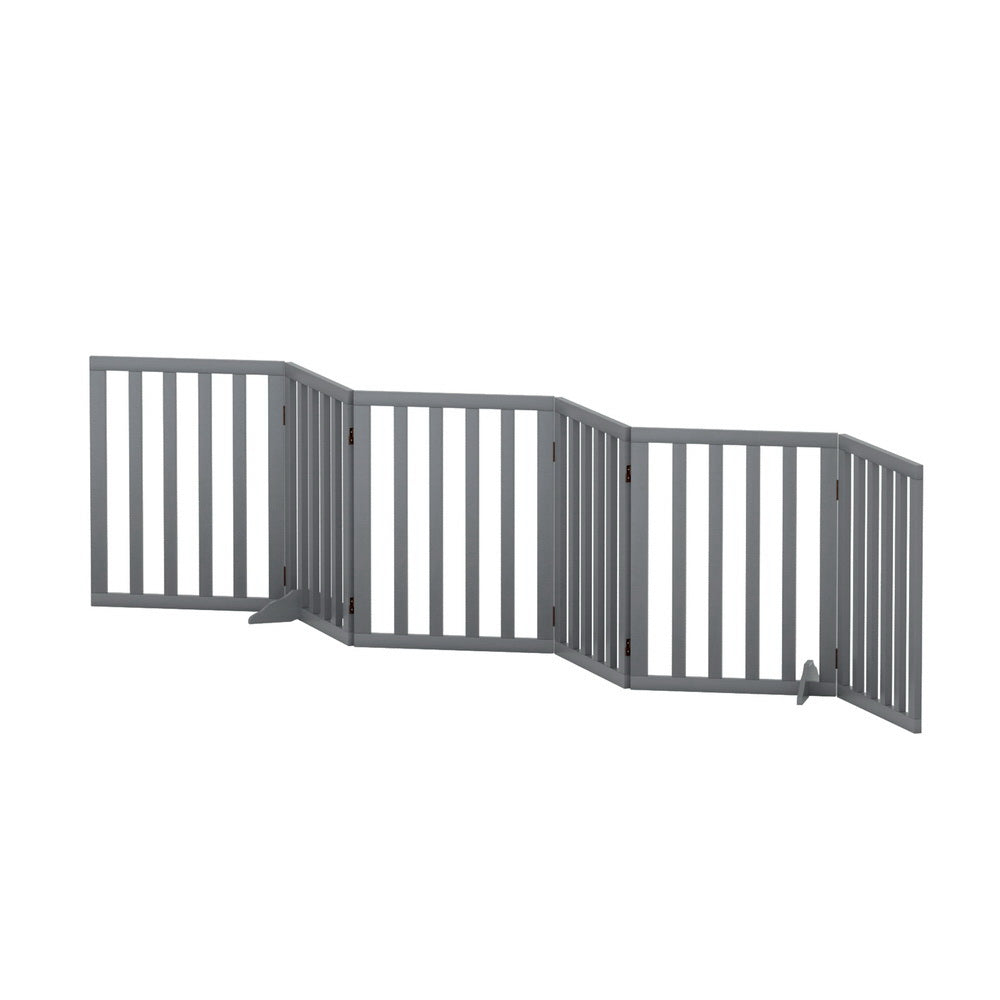 i.Pet Dog Playpen Enclosure 6 Panel Pet Fence Wooden Play Pen - view 3