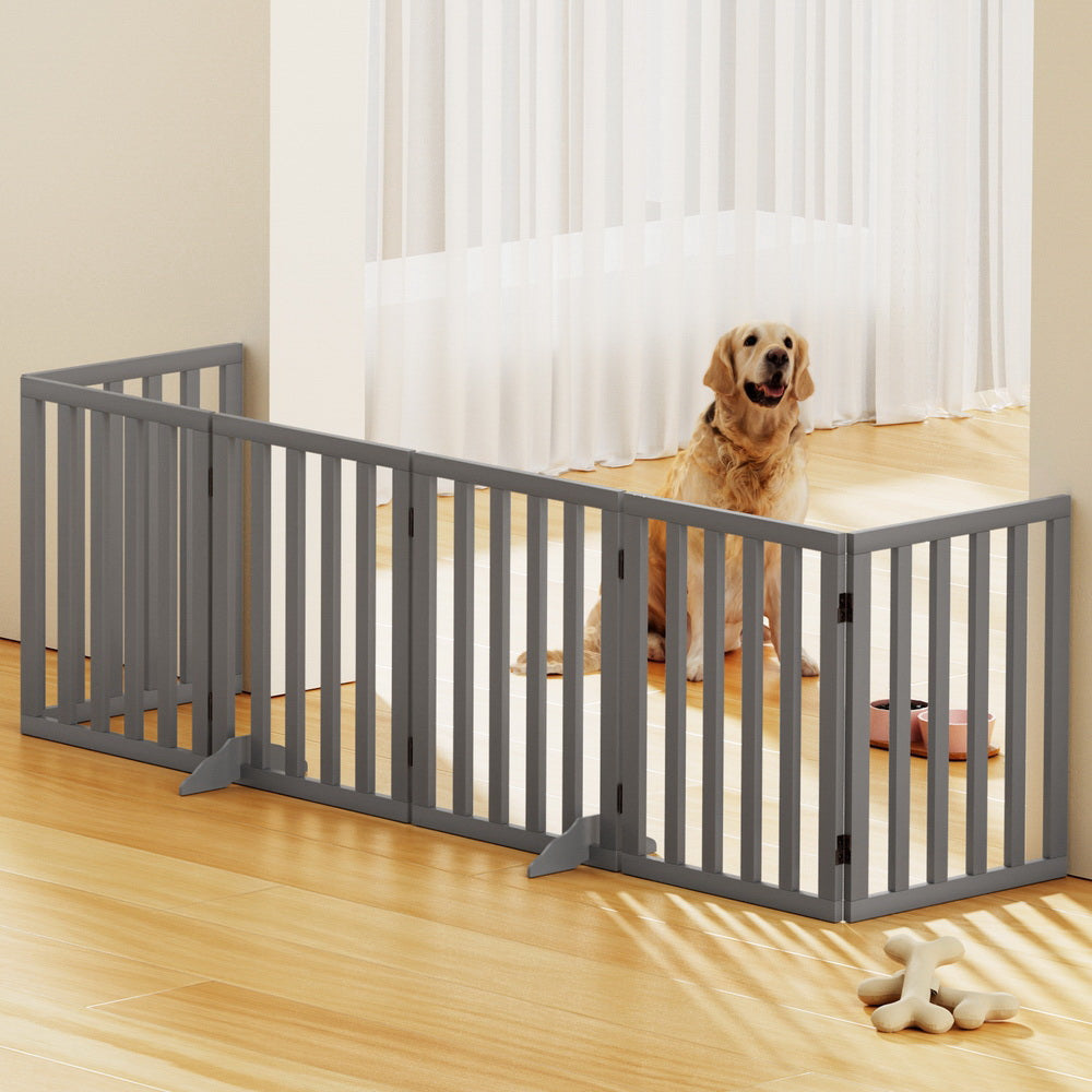 i.Pet Dog Playpen Enclosure 6 Panel Pet Fence Wooden Play Pen - view 7