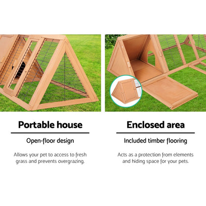 i.Pet Rabbit Hutch Chicken Coop 119cm x 51cm x 44cm Chicken Coop Large Run Wooden Cage Outdoor - view 5