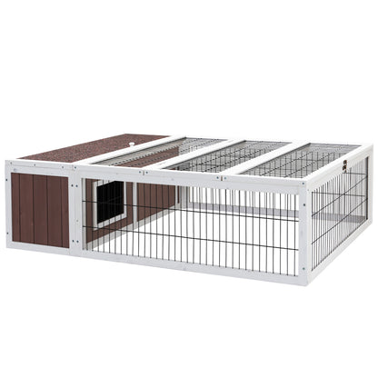 i.Pet Rabbit Hutch 124cm x 90cm x 35cm Chicken Coop Large Outdoor Wooden Run Cage House - view 7
