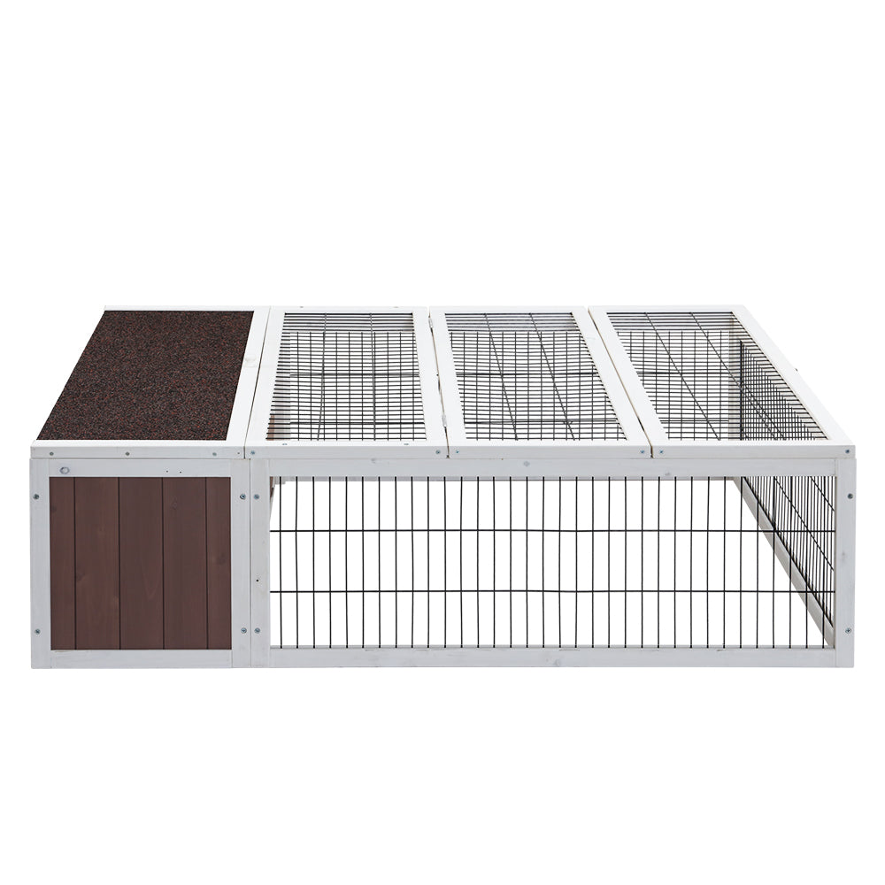 i.Pet Rabbit Hutch 124cm x 90cm x 35cm Chicken Coop Large Outdoor Wooden Run Cage House - view 3