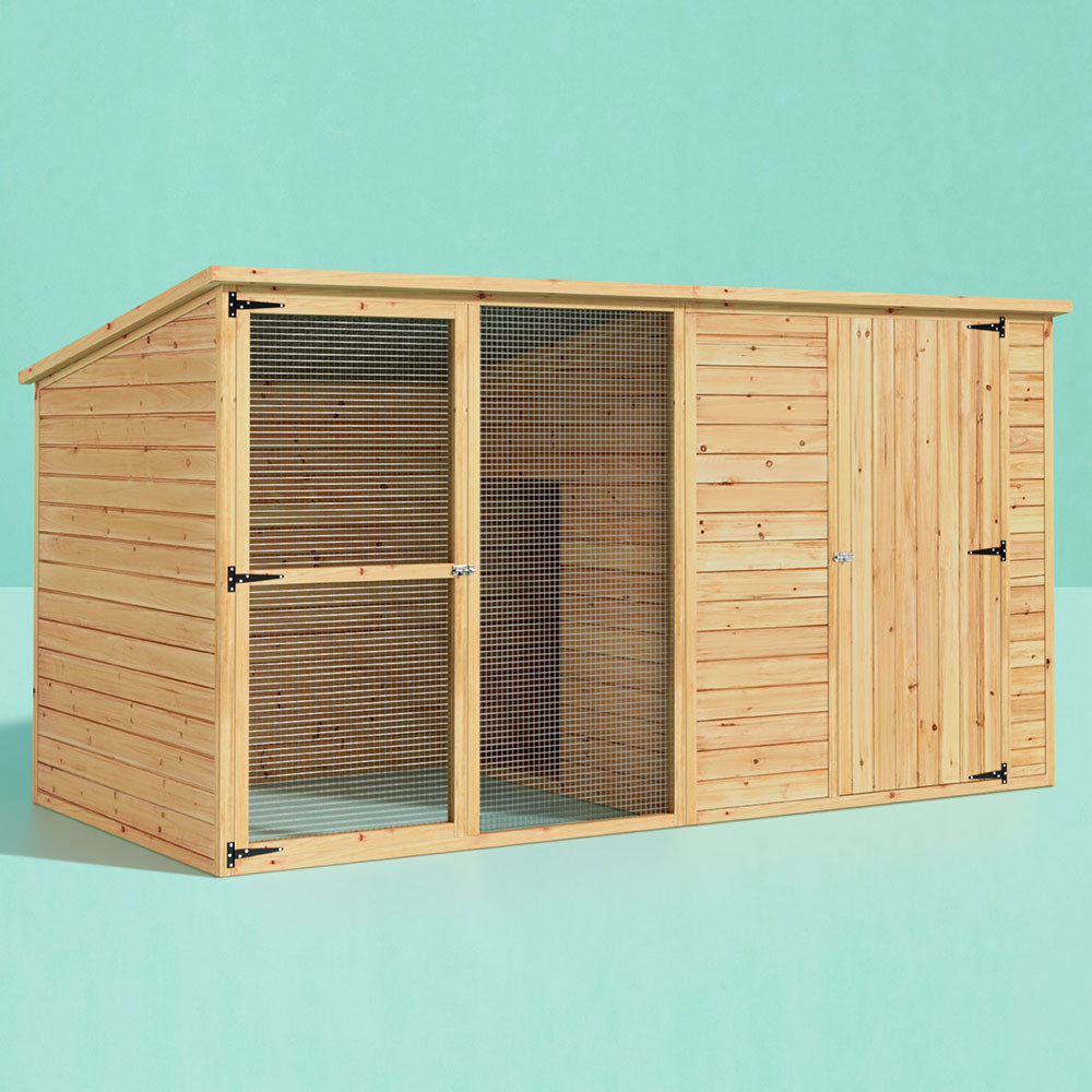 i.Pet Dog Kennel Extra Large 2.28M Wooden House Bed Outdoor Pet Puppy Cabin Log - view 7