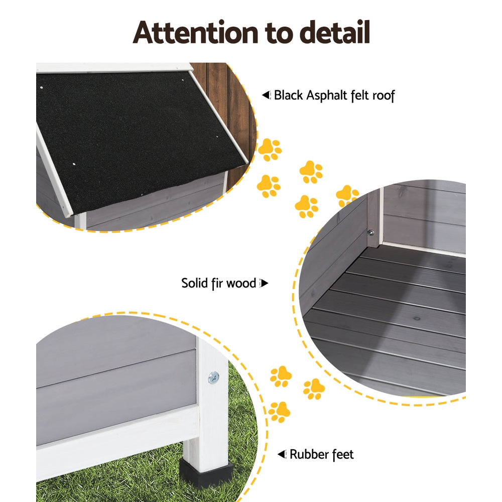 i.Pet Dog Kennel Wooden Large Outdoor House Indoor Puppy Pet Cabin Weatherproof - view 6