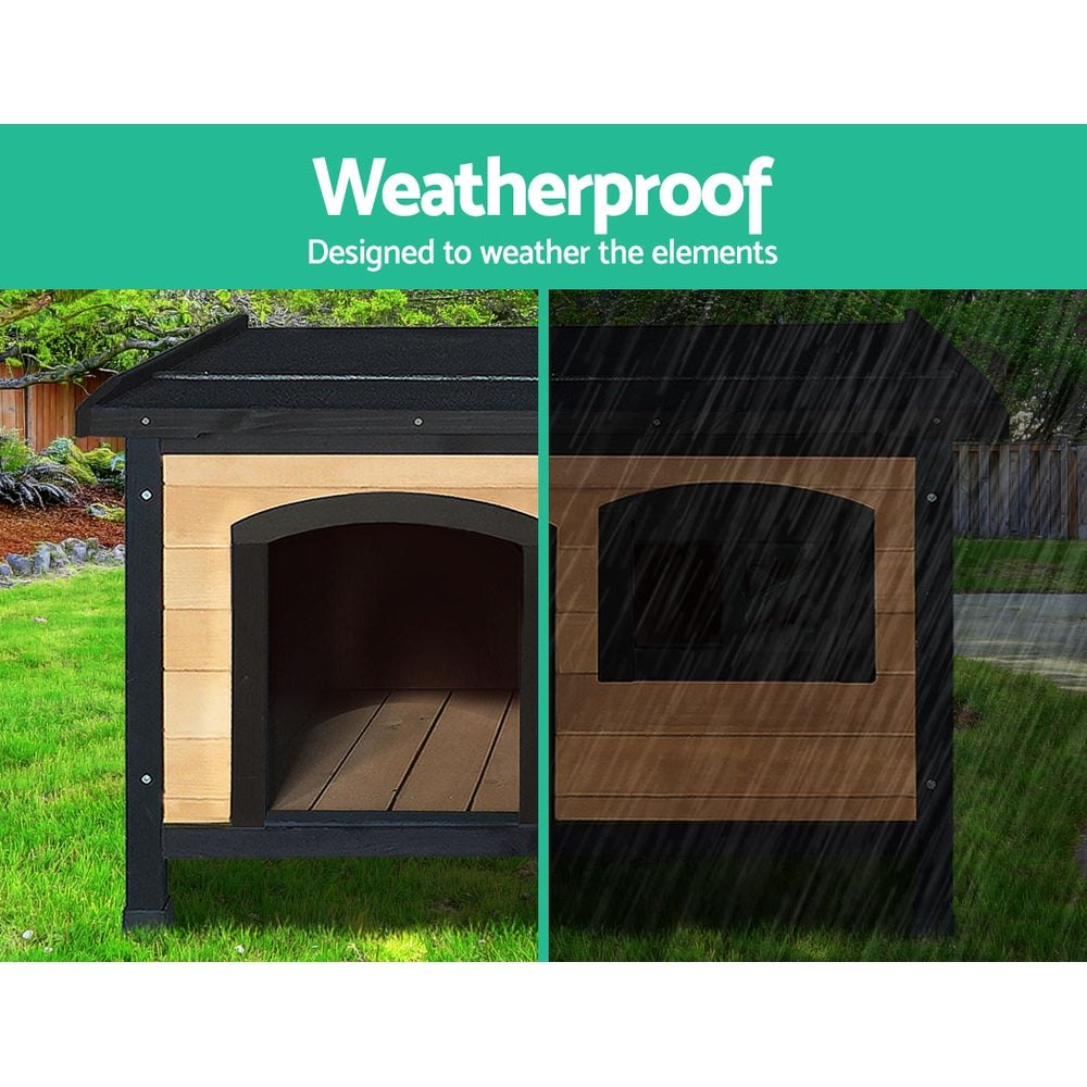 i.Pet Dog Kennel Extra Large Wooden Outdoor Indoor Puppy Pet House Cabin Crate Weatherproof - view 3