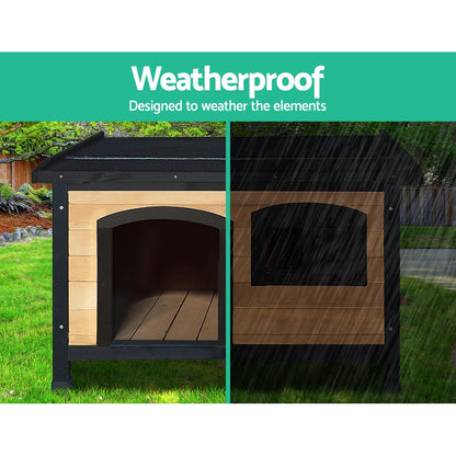 i.Pet Dog Kennel Extra Large Wooden Outdoor Indoor Puppy Pet House Cabin Crate Weatherproof - view 3