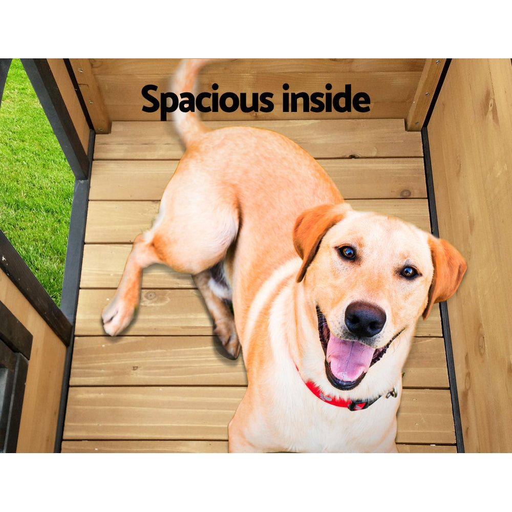 i.Pet Dog Kennel Extra Large Wooden Outdoor Indoor Puppy Pet House Cabin Crate Weatherproof - view 7