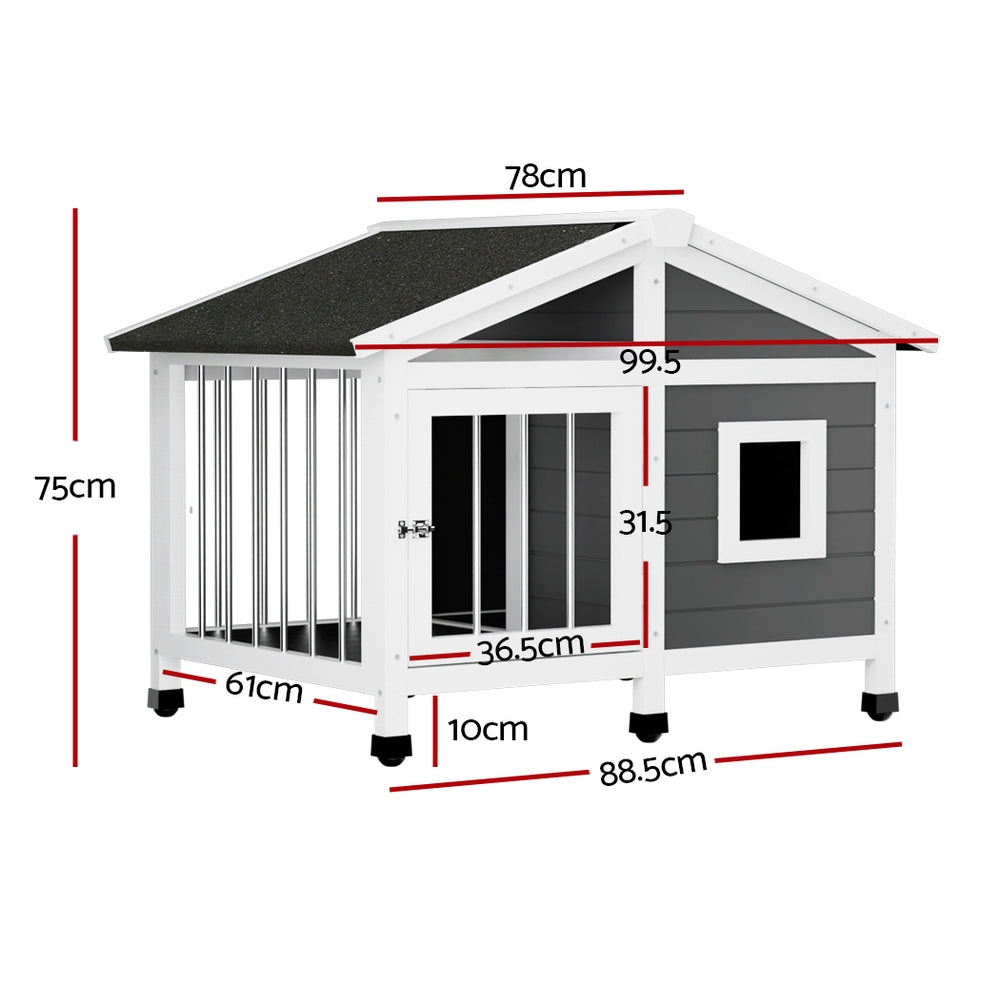 i.Pet Dog Kennel House Large Wooden Outdoor Pet Kennels Indoor Puppy Cabin Home - view 2