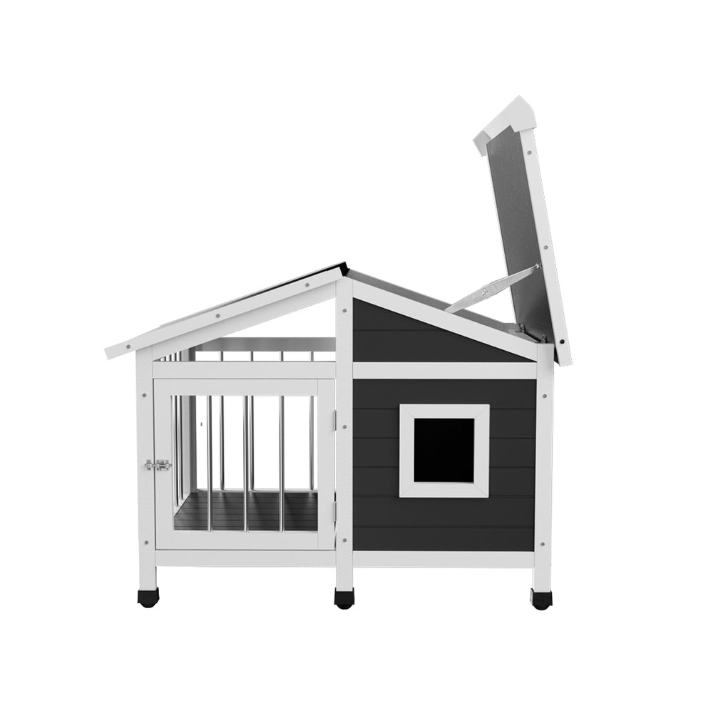 i.Pet Dog Kennel House Large Wooden Outdoor Pet Kennels Indoor Puppy Cabin Home - view 3