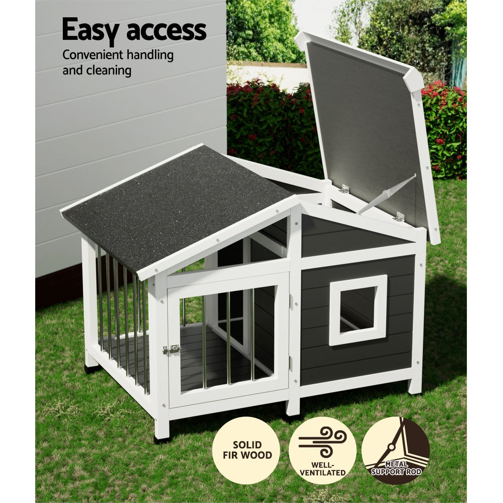 i.Pet Dog Kennel House Large Wooden Outdoor Pet Kennels Indoor Puppy Cabin Home - view 5