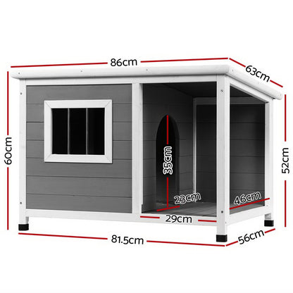 i.Pet Dog Kennel House Large Wooden Outdoor Pet Kennels Indoor Puppy Cabin Log - view 2
