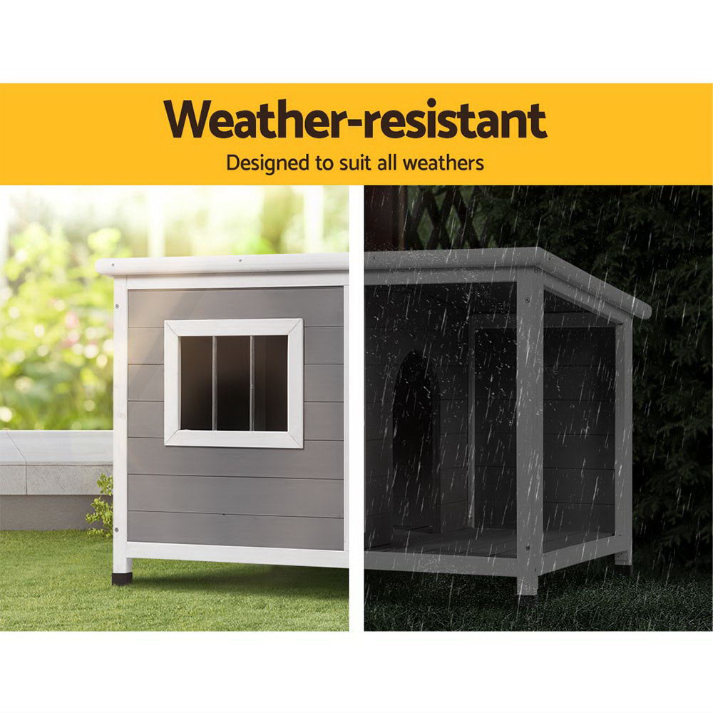 i.Pet Dog Kennel House Large Wooden Outdoor Pet Kennels Indoor Puppy Cabin Log - view 5
