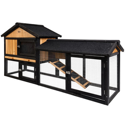 i.Pet Chicken Coop Rabbit Hutch 165cm x 43cm x 86cm Chicken Coop Large Run House Cage Wooden Outdoor - view 3
