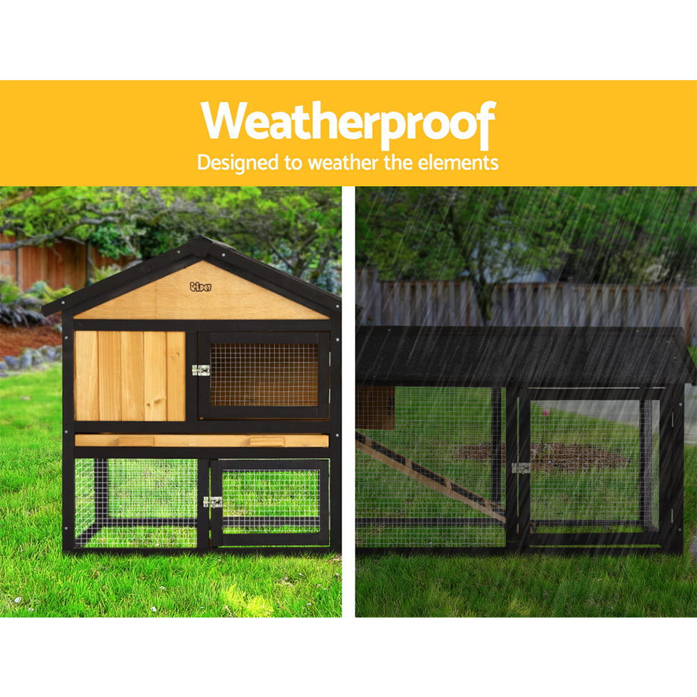 i.Pet Chicken Coop Rabbit Hutch 165cm x 43cm x 86cm Chicken Coop Large Run House Cage Wooden Outdoor - view 5