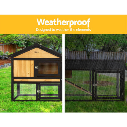 i.Pet Chicken Coop Rabbit Hutch 165cm x 43cm x 86cm Chicken Coop Large Run House Cage Wooden Outdoor - view 5
