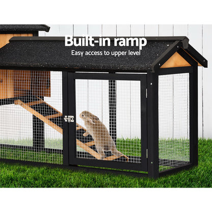 i.Pet Chicken Coop Rabbit Hutch 165cm x 43cm x 86cm Chicken Coop Large Run House Cage Wooden Outdoor - view 6