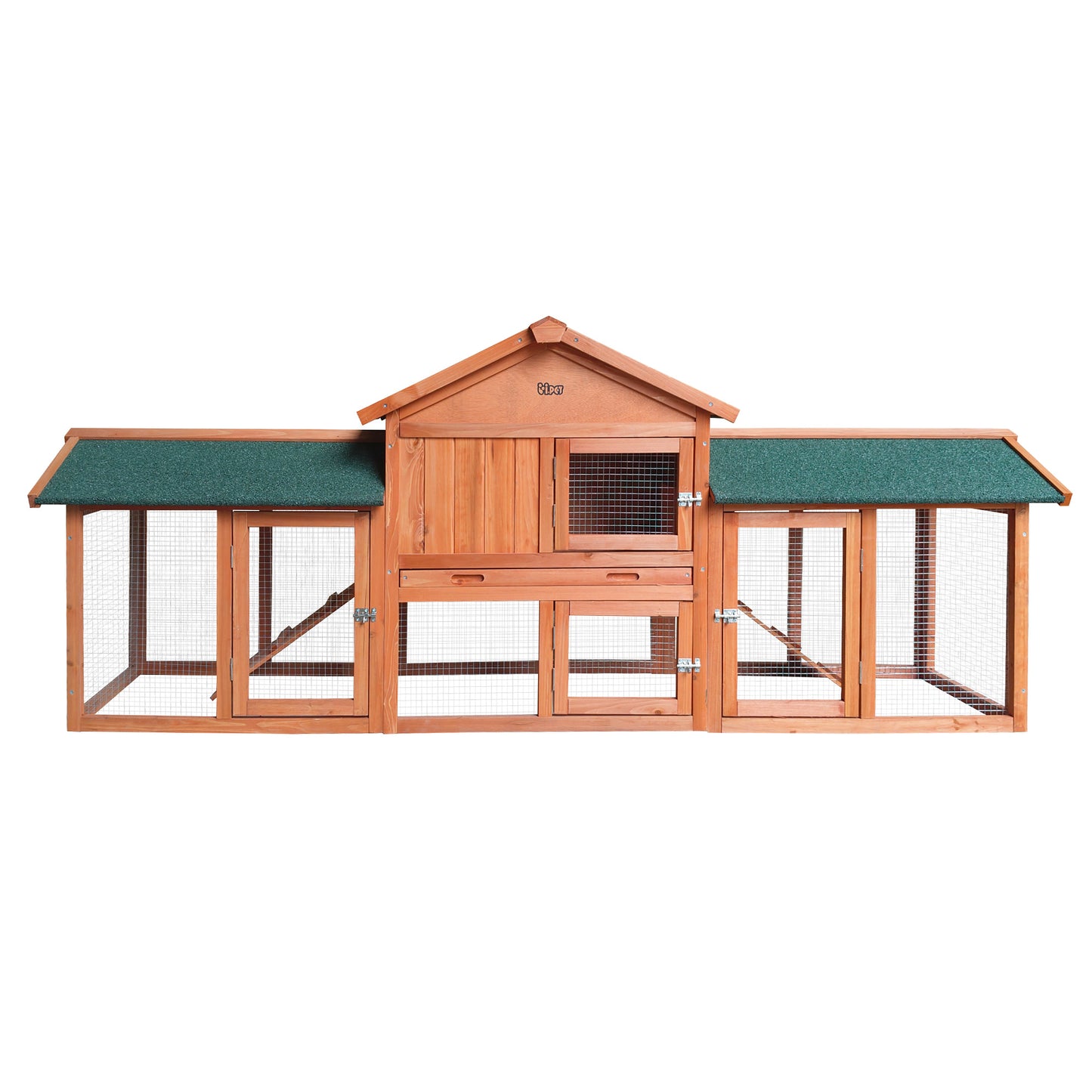 i.Pet Chicken Coop Rabbit Hutch 220cm x 44cm x 84cm Large Chicken Coop Run Wooden Outdoor Cage House - view 4