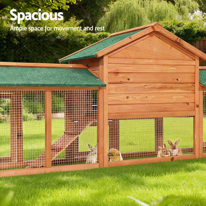 i.Pet Chicken Coop Rabbit Hutch 220cm x 44cm x 84cm Large Chicken Coop Run Wooden Outdoor Cage House - view 8