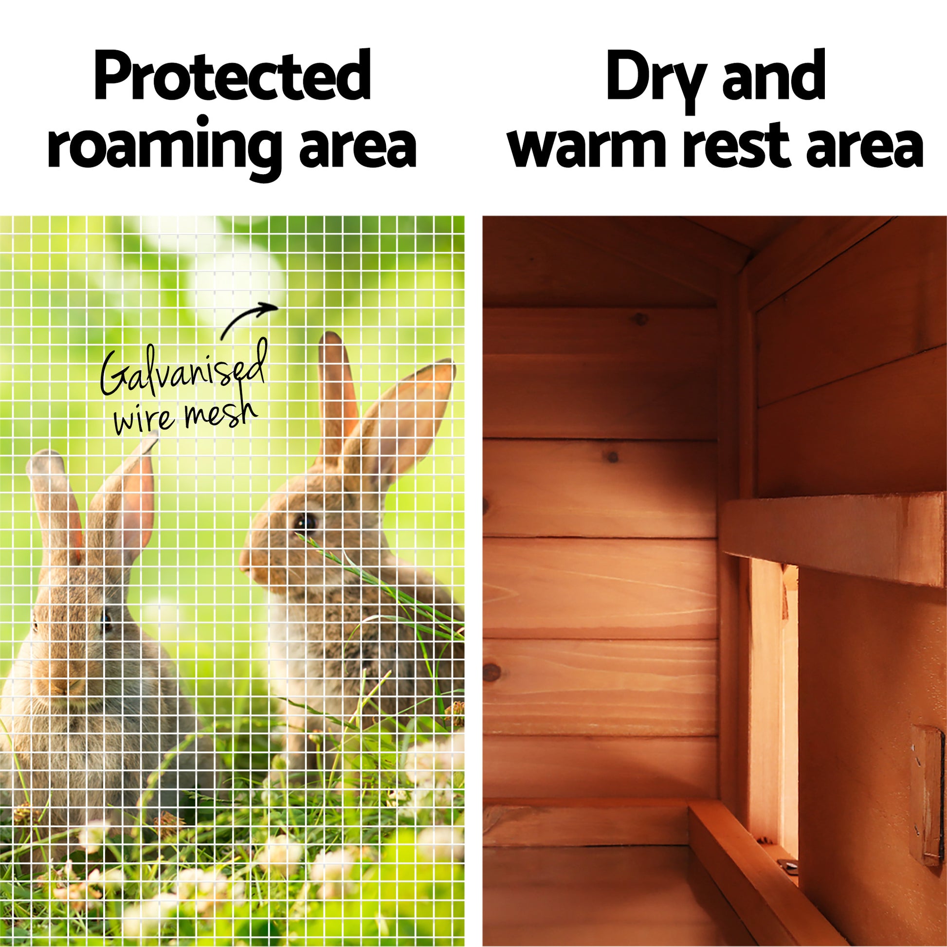 i.Pet Chicken Coop Rabbit Hutch 220cm x 44cm x 84cm Large Chicken Coop Run Wooden Outdoor Cage House - view 9