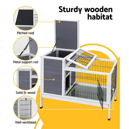i.Pet Rabbit Hutch Chicken Coop 97cm x 49cm x 86cm Chicken Coop Large Run Wooden Outdoor Cage House - view 5
