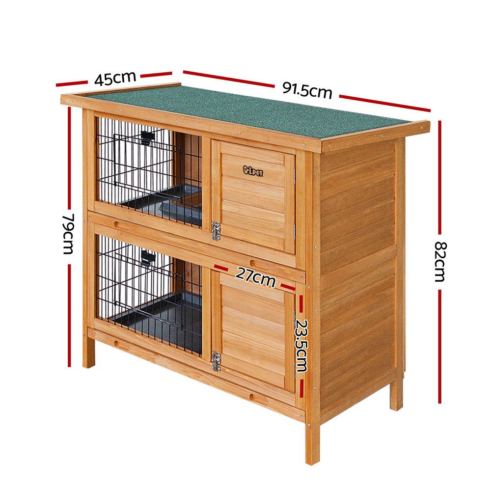 i.Pet Rabbit Hutch Chicken Coop 91.5cm x 45cm x 82cm Chicken Coop Large Wooden House Run Cage - view 2