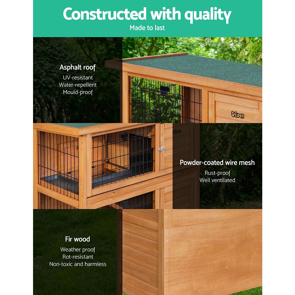 i.Pet Rabbit Hutch Chicken Coop 91.5cm x 45cm x 82cm Chicken Coop Large Wooden House Run Cage - view 6