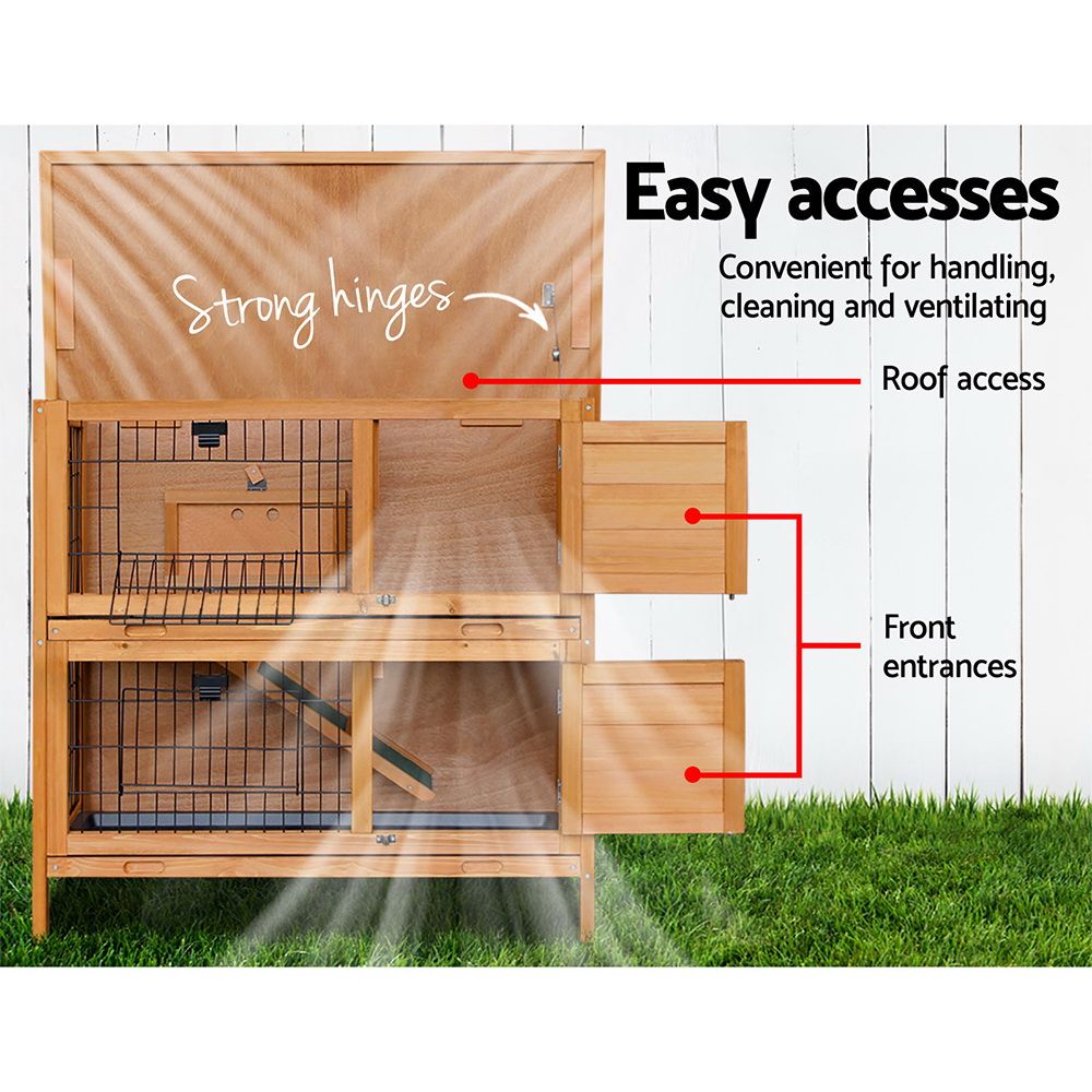 i.Pet Rabbit Hutch Chicken Coop 91.5cm x 45cm x 82cm Chicken Coop Large Wooden House Run Cage - view 7