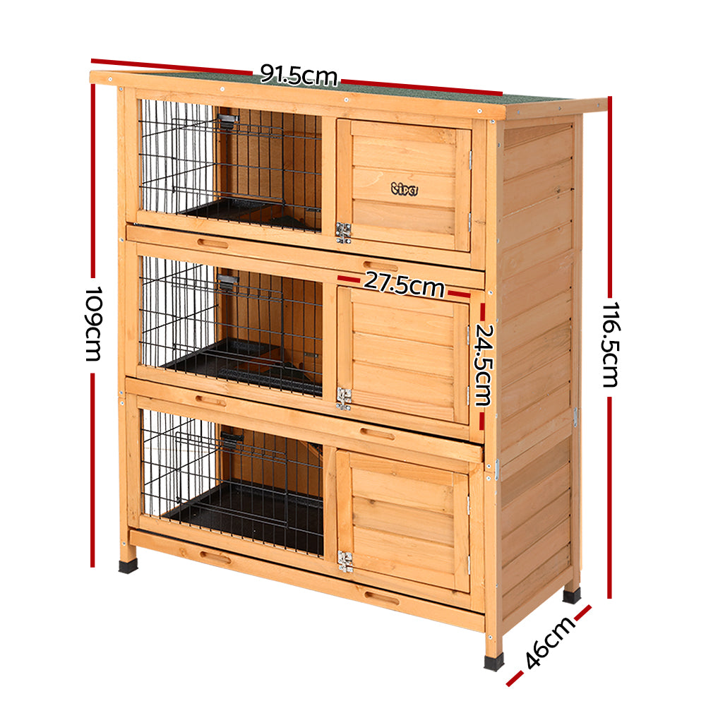 i.Pet Rabbit Hutch Chicken Coop 91.5cm x 46cm x 116.5cm Chicken Coop Large House Cage Run Wooden Outdoor - view 2
