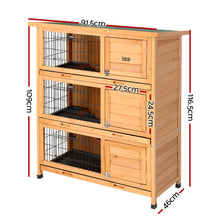 i.Pet Rabbit Hutch Chicken Coop 91.5cm x 46cm x 116.5cm Chicken Coop Large House Cage Run Wooden Outdoor - view 2