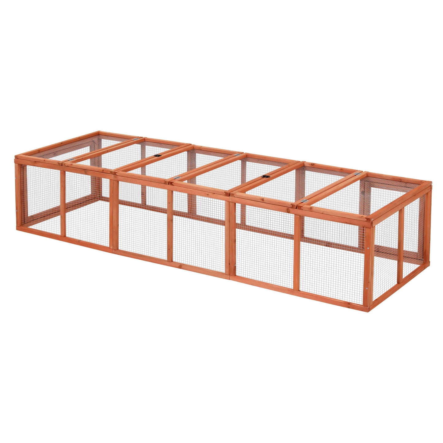 i.Pet Chicken Coop Wooden Pet Run Rabbit Hutch Large Outdoor Cage with Play Area Brown - view 3