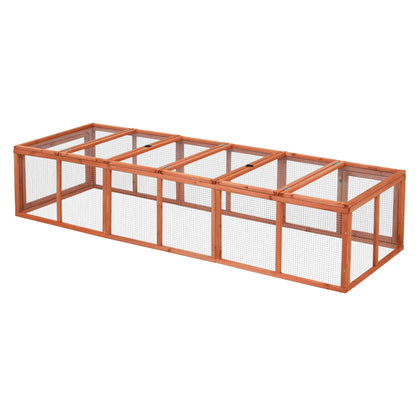 i.Pet Chicken Coop Wooden Pet Run Rabbit Hutch Large Outdoor Cage with Play Area Brown - view 3