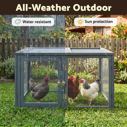 i.Pet Chicken Coop Large Portable Wooden Rabbit Run Cage Hutch Outdoor Folding Hen House 110cm - view 5