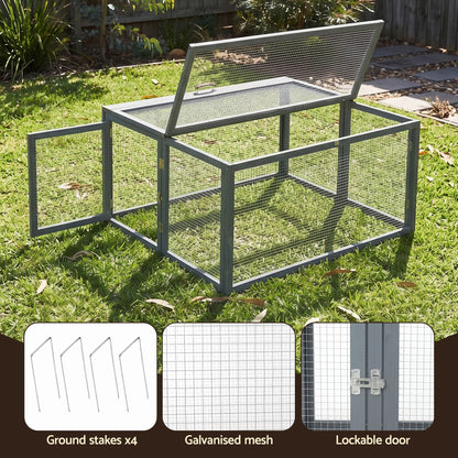 i.Pet Chicken Coop Large Portable Wooden Rabbit Run Cage Hutch Outdoor Folding Hen House 110cm - view 7