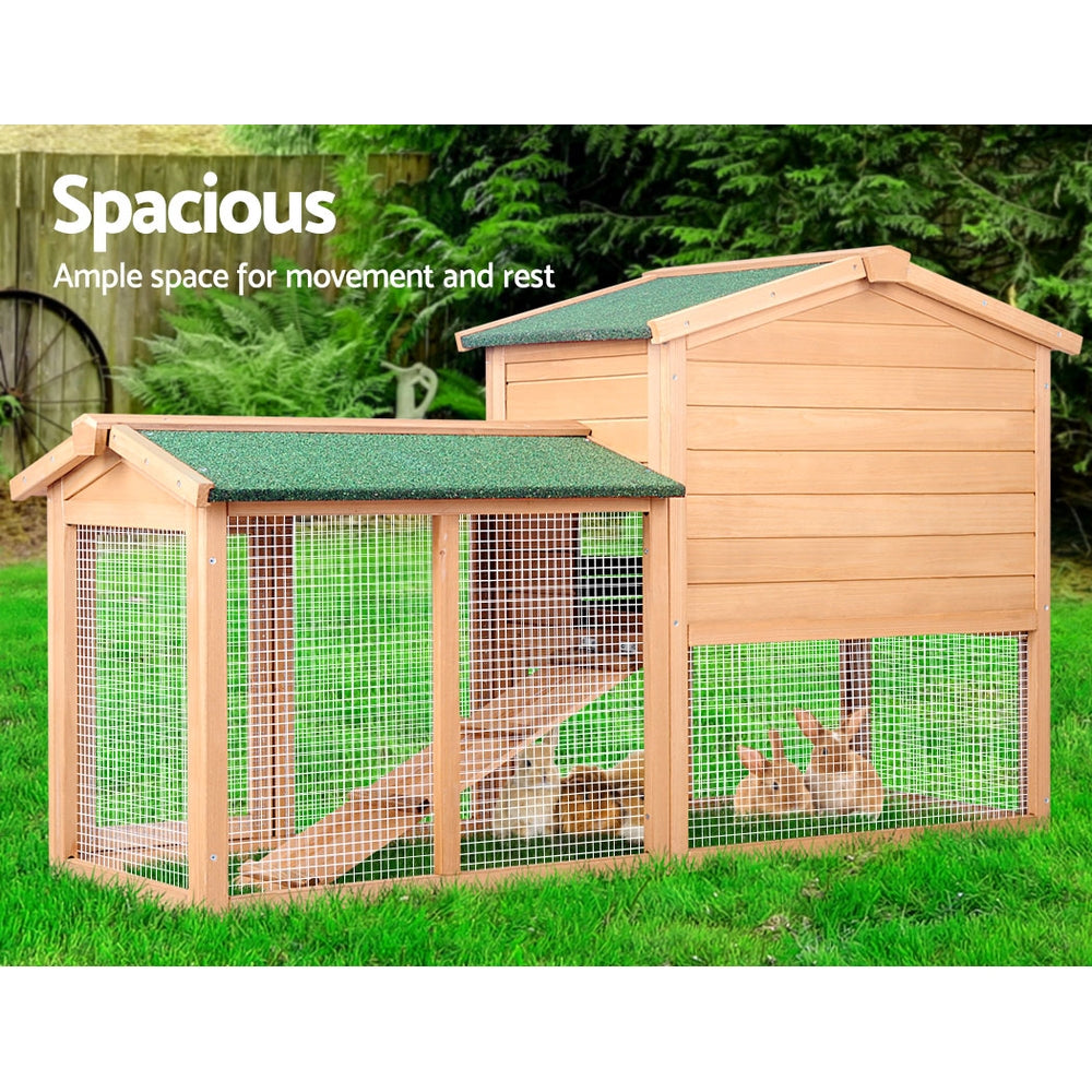 i.Pet Chicken Coop Rabbit Hutch 138cm x 44cm x 85cm Large Chicken Coop House Run Cage Wooden Outdoor - view 5