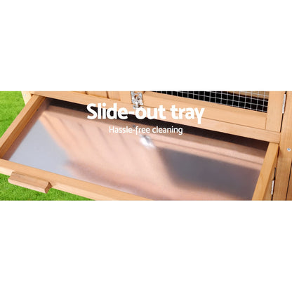 i.Pet Chicken Coop Rabbit Hutch 138cm x 44cm x 85cm Large Chicken Coop House Run Cage Wooden Outdoor - view 7
