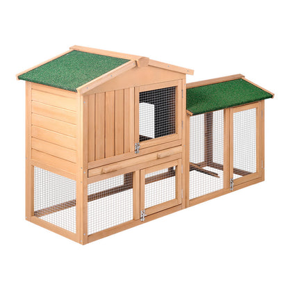 i.Pet Chicken Coop Rabbit Hutch 138cm x 44cm x 85cm Large Chicken Coop House Run Cage Wooden Outdoor - view 8
