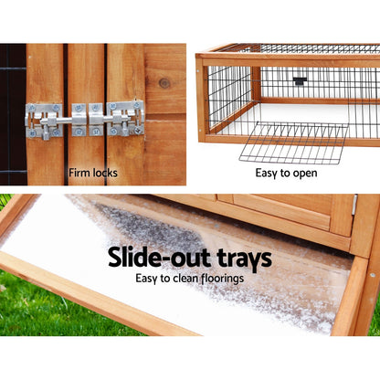i.Pet Chicken Coop Rabbit Hutch 155cm x 49cm x 90cm Large Chicken Coop Wooden Run Cage House Outdoor - view 7