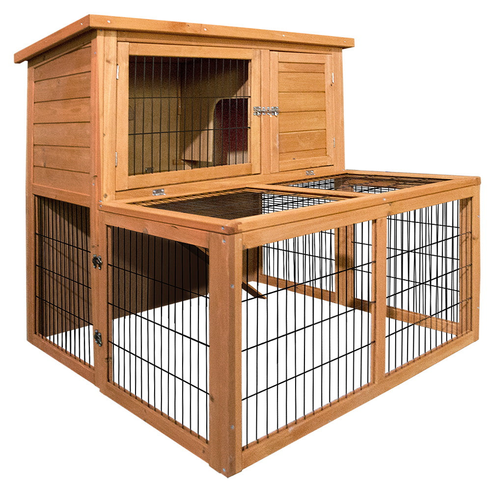 i.Pet Chicken Coop Rabbit Hutch 96cm x 96cm x 100cm Large Chicken Coop Run Wooden Cage Outdoor House - view 8