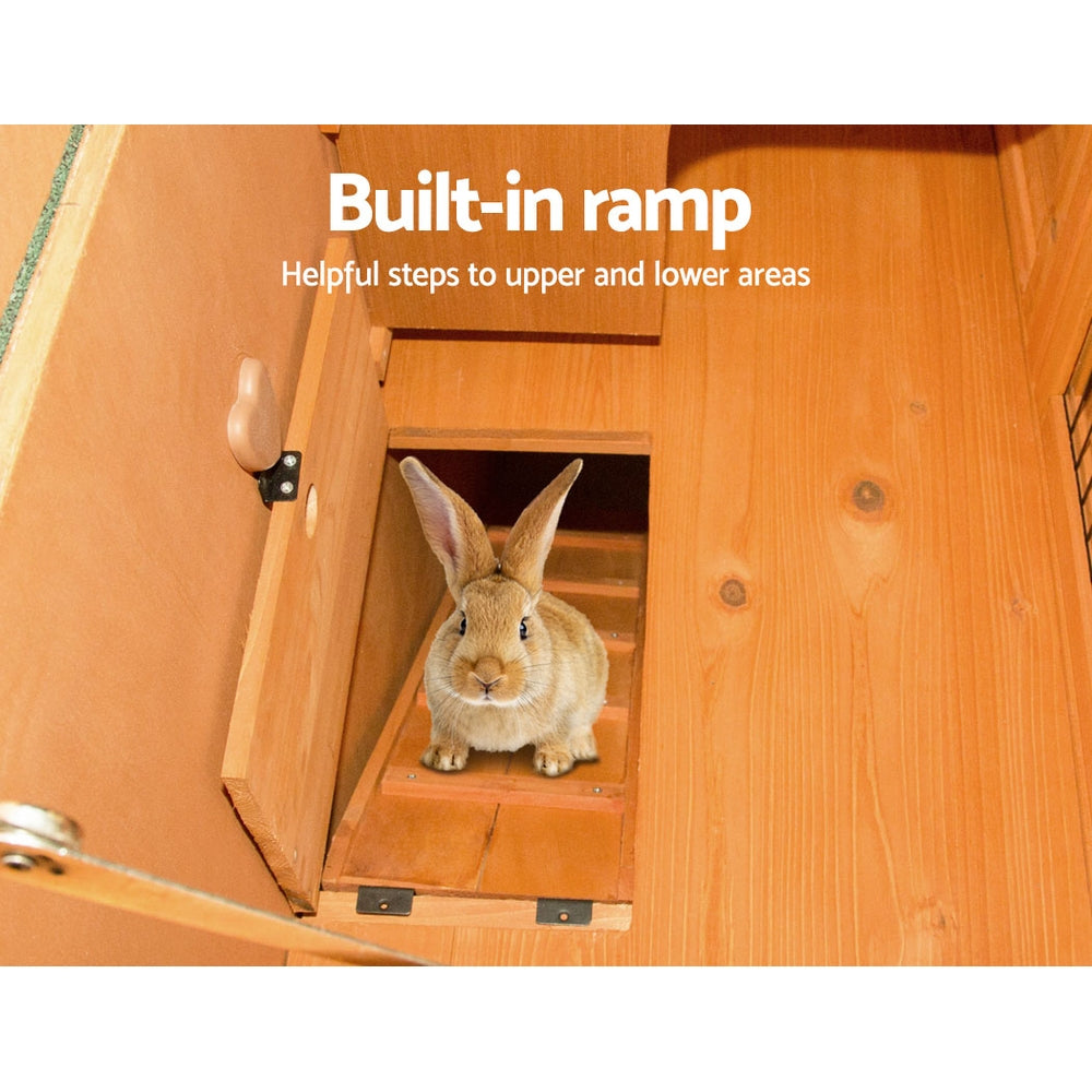 i.Pet Chicken Coop Rabbit Hutch 96cm x 96cm x 100cm Large Chicken Coop Run Wooden Cage Outdoor House - view 6