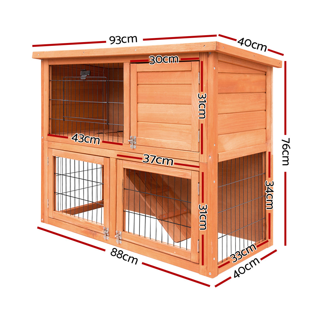 i.Pet Chicken Coop Rabbit Hutch 88cm x 40cm x 76cm Large Chicken Coop House Run Wooden Cage Outdoor - view 2